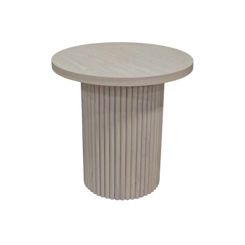 Alpine Furniture - Reba Round End Table, White Wash - 5868W-62 view 2