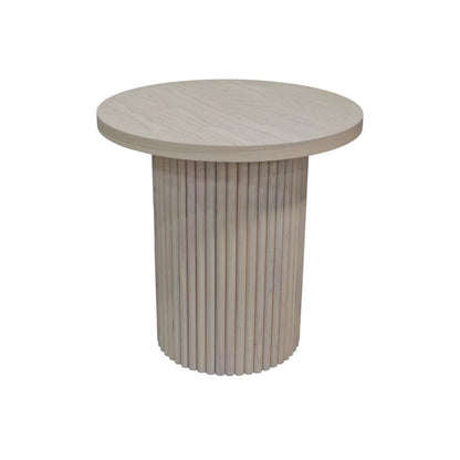 Alpine Furniture - Reba Round End Table, White Wash - 5868W-62 view 2