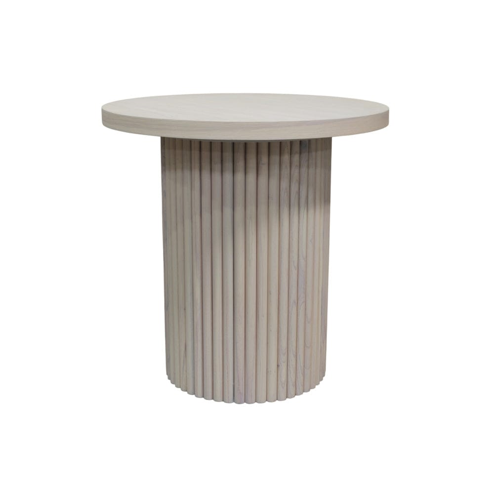 Alpine Furniture - Reba Round End Table, White Wash - 5868W-62 view 3