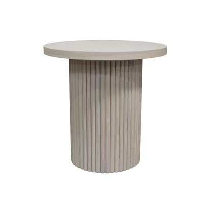 Alpine Furniture - Reba Round End Table, White Wash - 5868W-62 view 3