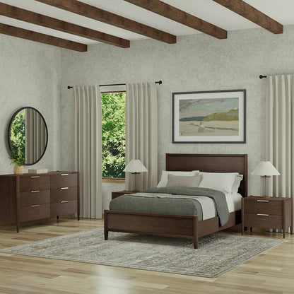 Alpine Furniture - Sinclair California King Panel Bed, Walnut - 3458WAL-07CK view 7