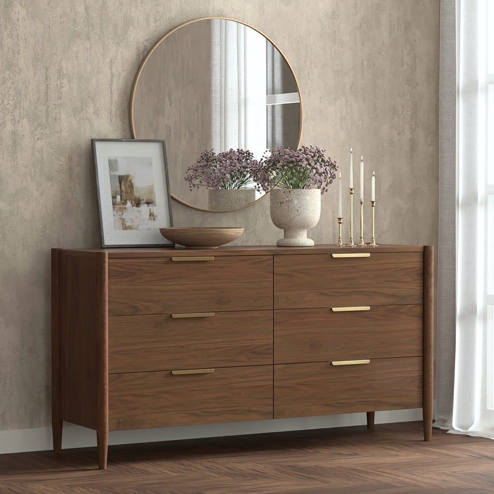 Alpine Furniture - Sinclair Dresser, Walnut - 3458WAL-03 view 8