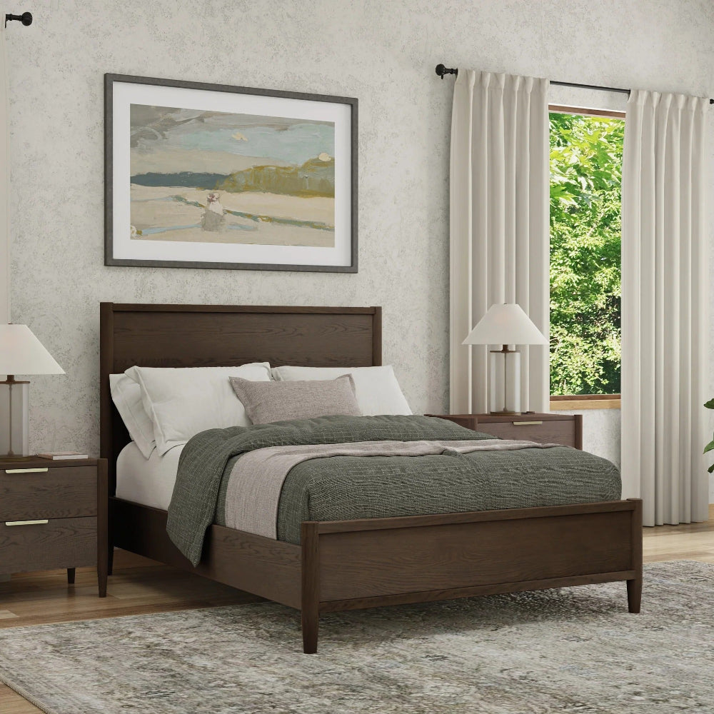Alpine Furniture - Sinclair Queen Panel Bed, Walnut - 3458WAL-01Q view 7