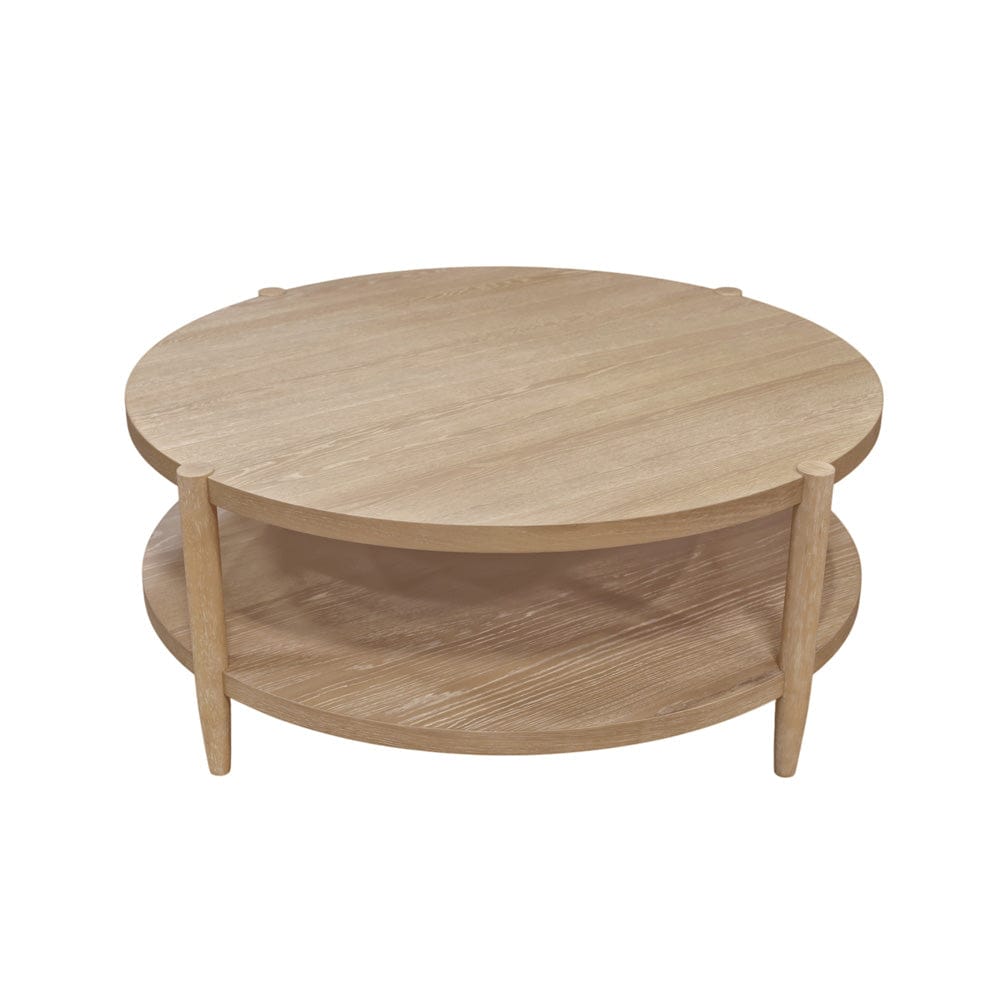 Alpine Furniture - SInclair Round Coffee Table, Natural - 3458NAT-65 view 2
