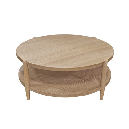 Alpine Furniture - SInclair Round Coffee Table, Natural - 3458NAT-65 view 2