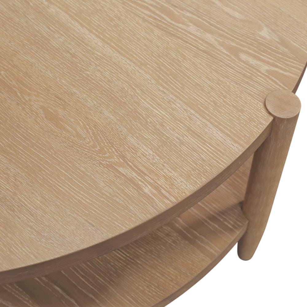 Alpine Furniture - SInclair Round Coffee Table, Natural - 3458NAT-65 view 4