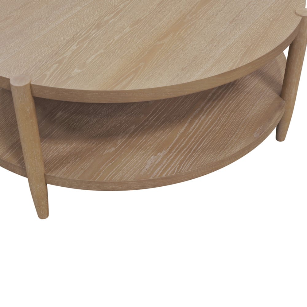 Alpine Furniture - SInclair Round Coffee Table, Natural - 3458NAT-65 view 5