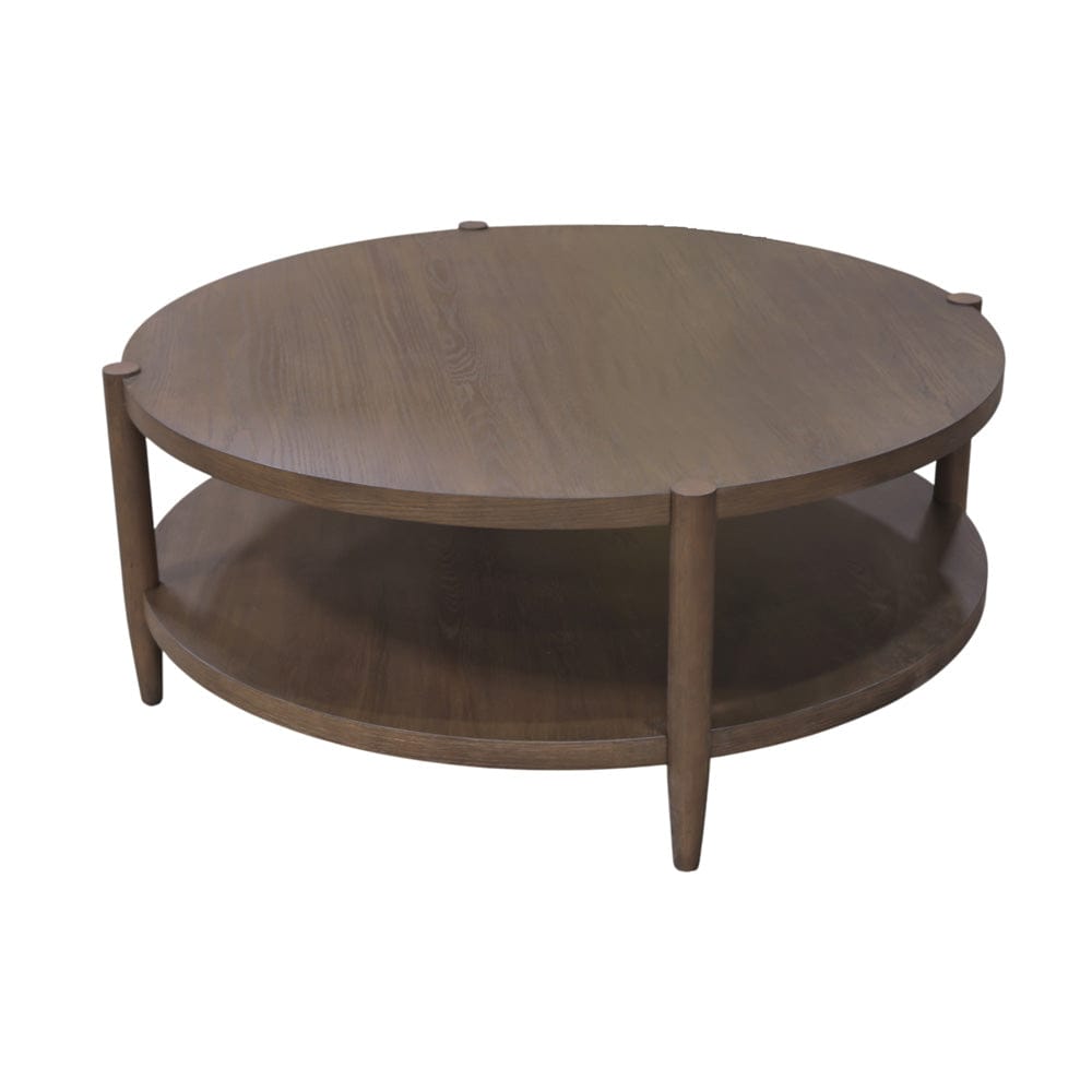 Alpine Furniture - SInclair Round Coffee Table, Walnut - 3458WAL-65 view 2