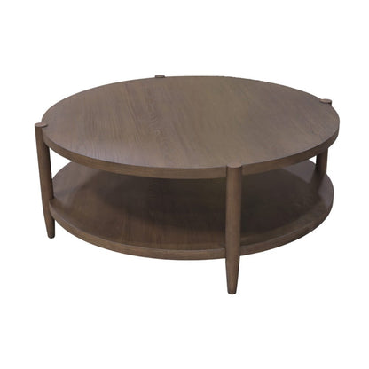 Alpine Furniture - SInclair Round Coffee Table, Walnut - 3458WAL-65 view 2