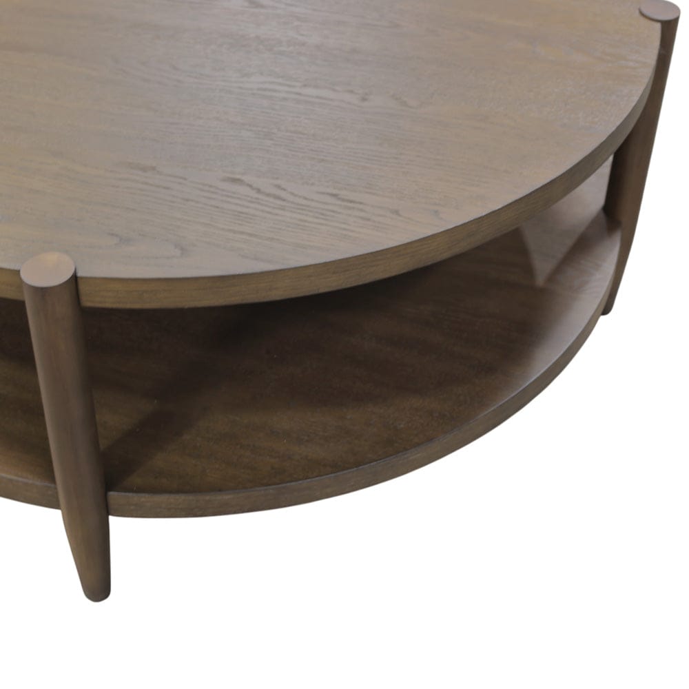 Alpine Furniture - SInclair Round Coffee Table, Walnut - 3458WAL-65 view 7