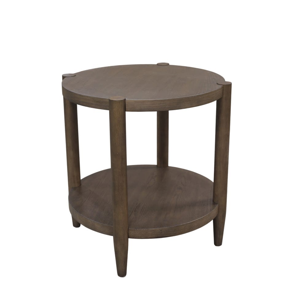 Alpine Furniture - Sinclair Round End Table, Walnut - 3458WAL-62 view 1