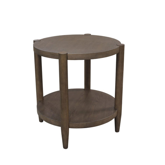 Alpine Furniture - Sinclair Round End Table, Walnut - 3458WAL-62 view 1