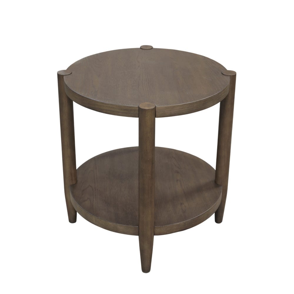 Alpine Furniture - Sinclair Round End Table, Walnut - 3458WAL-62 view 2