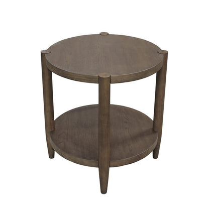 Alpine Furniture - Sinclair Round End Table, Walnut - 3458WAL-62 view 2