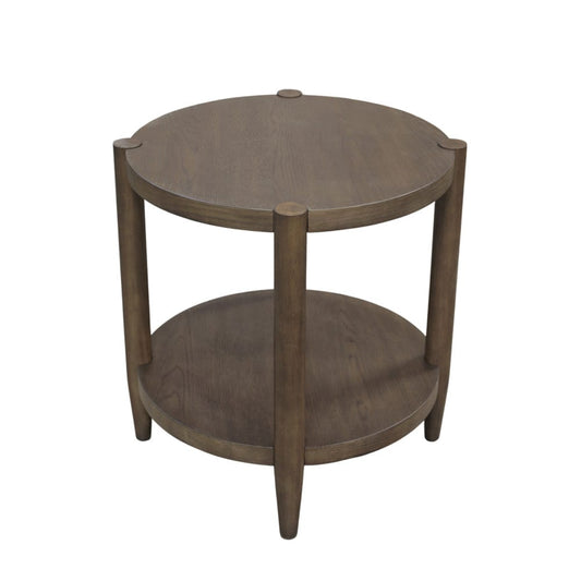 Alpine Furniture - Sinclair Round End Table, Walnut - 3458WAL-62 view 2