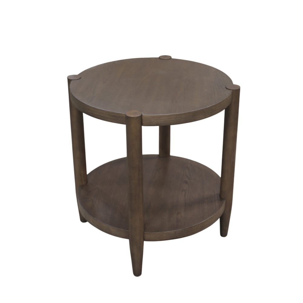 Alpine Furniture - Sinclair Round End Table, Walnut - 3458WAL-62 view 3