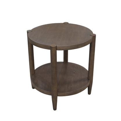 Alpine Furniture - Sinclair Round End Table, Walnut - 3458WAL-62 view 3