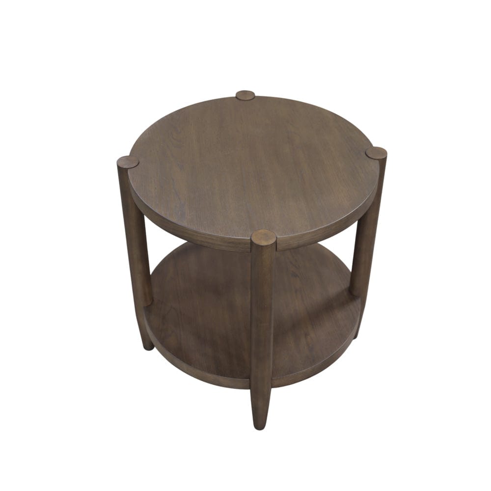 Alpine Furniture - Sinclair Round End Table, Walnut - 3458WAL-62 view 4