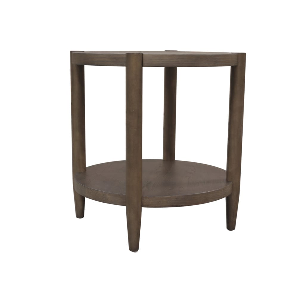 Alpine Furniture - Sinclair Round End Table, Walnut - 3458WAL-62 view 6