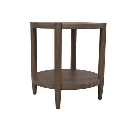 Alpine Furniture - Sinclair Round End Table, Walnut - 3458WAL-62 view 6