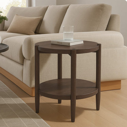 Alpine Furniture - Sinclair Round End Table, Walnut - 3458WAL-62 view 8