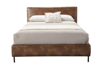 Alpine Furniture - Sophia Queen Faux Leather Platform Bed, Brown - 6902Q-BRN veiw 5