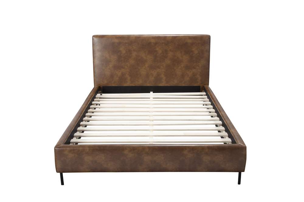 Alpine Furniture - Sophia Queen Faux Leather Platform Bed, Brown - 6902Q-BRN veiw 8