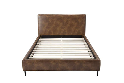 Alpine Furniture - Sophia Queen Faux Leather Platform Bed, Brown - 6902Q-BRN veiw 8