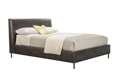 Alpine Furniture - Sophia Queen Faux Leather Platform Bed, Gray - 6902Q-GRY veiw 3
