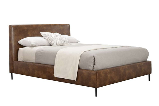 Alpine Furniture - Sophia Standard King Faux Leather Platform Bed, Brown - 6902EK-BRN veiw 4