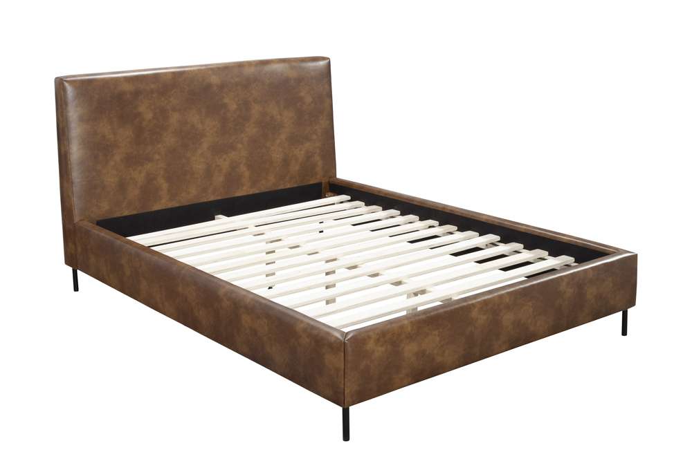 Alpine Furniture - Sophia Standard King Faux Leather Platform Bed, Brown - 6902EK-BRN veiw 9