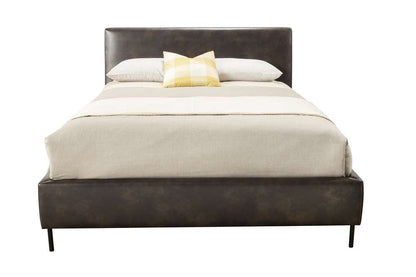 Alpine Furniture - Sophia Standard King Faux Leather Platform Bed, Gray - 6902EK-GRY veiw 4