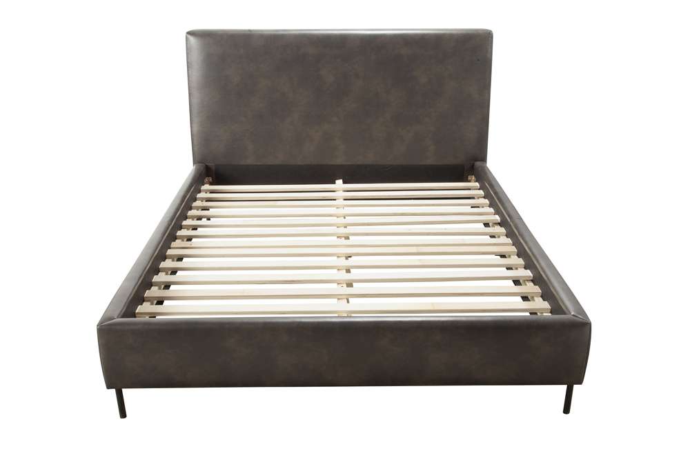 Alpine Furniture - Sophia Standard King Faux Leather Platform Bed, Gray - 6902EK-GRY veiw 6