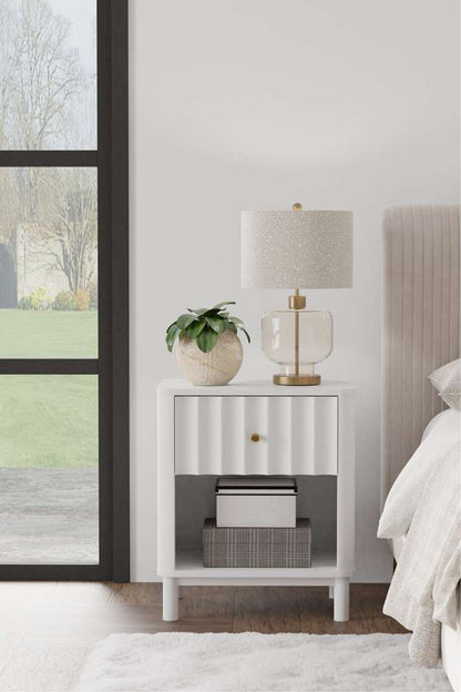 Alpine Furniture - Stapleton 1 Drawer Nightstand, White - 2090-02 veiw 1
