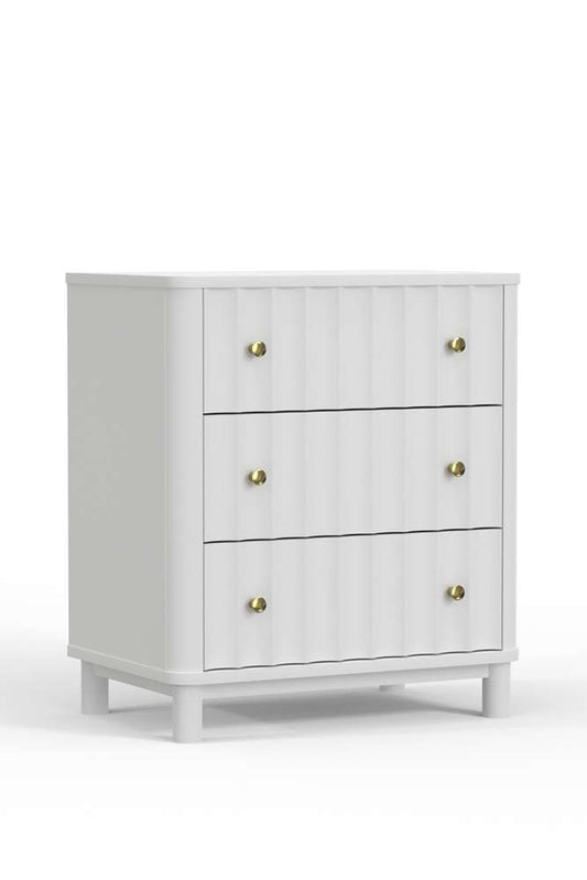 Alpine Furniture - Stapleton 3 Drawer Small Chest, White - 2090-04 veiw 3