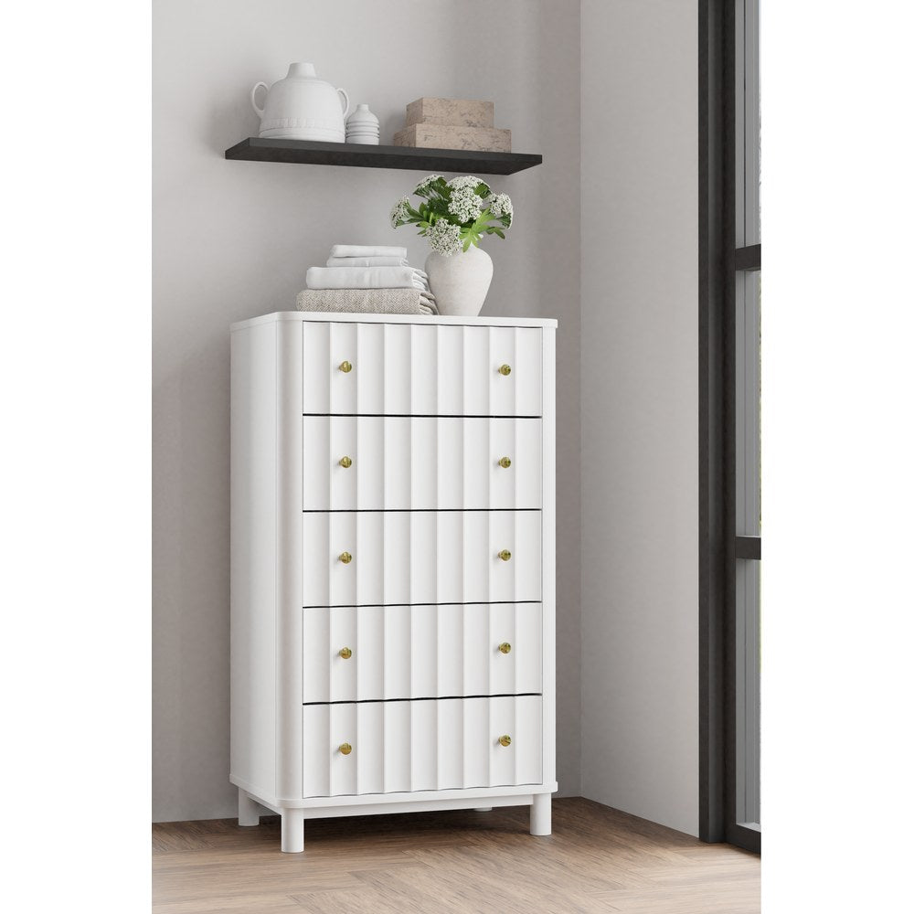 Alpine Furniture - Stapleton 5 Drawer Chest, White - 2090-05 view 5