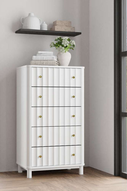 Alpine Furniture - Stapleton 5 Drawer Chest, White - 2090-05 veiw 1
