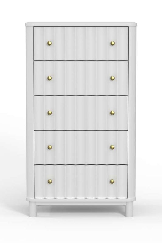 Alpine Furniture - Stapleton 5 Drawer Chest, White - 2090-05 veiw 2