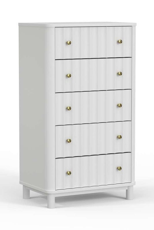 Alpine Furniture - Stapleton 5 Drawer Chest, White - 2090-05 veiw 3