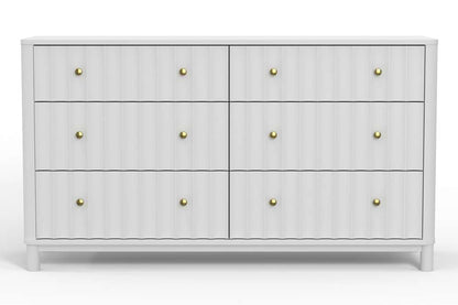 Alpine Furniture - Stapleton 6 Drawer Dresser, White - 2090-03 veiw 3