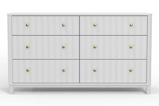 Alpine Furniture - Stapleton 6 Drawer Dresser, White - 2090-03 veiw 3