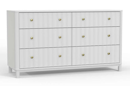 Alpine Furniture - Stapleton 6 Drawer Dresser, White - 2090-03 veiw 4