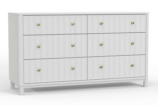 Alpine Furniture - Stapleton 6 Drawer Dresser, White - 2090-03 veiw 4