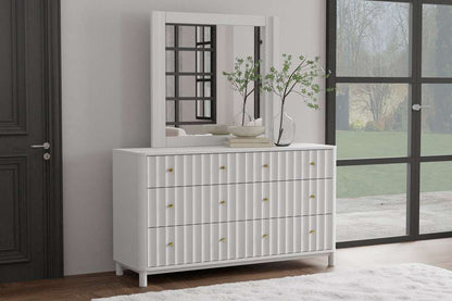 Alpine Furniture - Stapleton 6 Drawer Dresser, White - 2090-03 veiw 7
