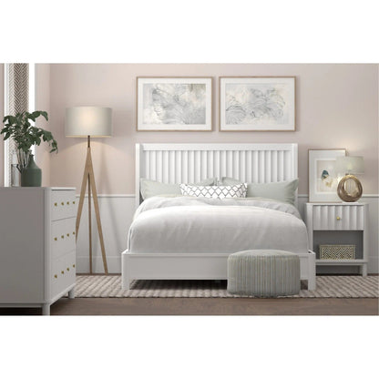 Alpine Furniture - Stapleton Queen Panel Bed, White - 2090-01Q