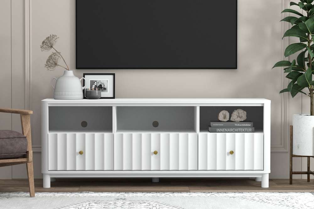 Alpine Furniture - Stapleton TV Console, White - 2090-10 veiw 1