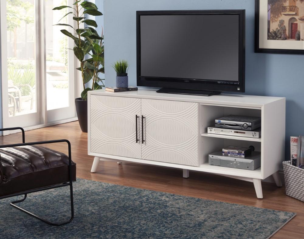 Alpine Furniture - Tranquility TV Console, White - 1867-10 veiw 2