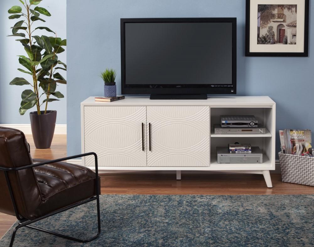 Alpine Furniture - Tranquility TV Console, White - 1867-10 veiw 3