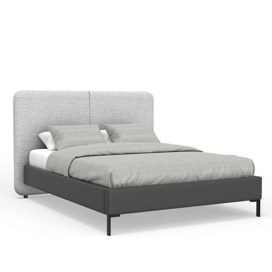 Alpine Furniture - Walden Upholstered Queen Platform Bed, Gray - 1195Q veiw 2