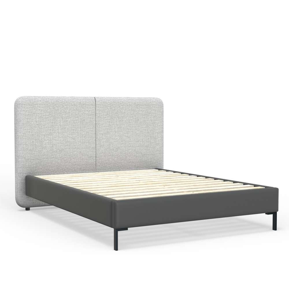 Alpine Furniture - Walden Upholstered Queen Platform Bed, Gray - 1195Q veiw 6